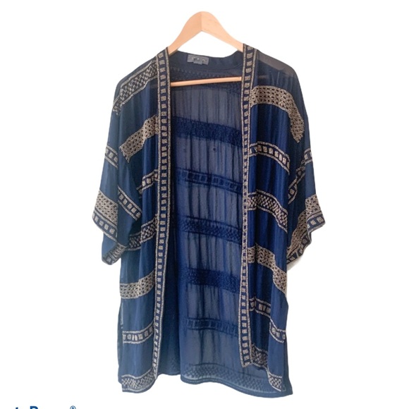 Gryphon Tops - Gryphon New York Beaded Shawl Cover Up Top